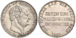 1 Thaler Reino de Prusia (1701-1918) Plata Federico Guillermo IV de Prusia (1795 - 1861)