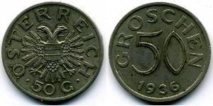 50 Grosh Federal State of Austria (1934-1938) 镍/銅 