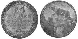 2/3 Thaler Anhalt-Bernburg (1603 - 1863) Plata Alexius Frederick Christian, Duke of Anhalt-Bernburg (1767 – 1834)