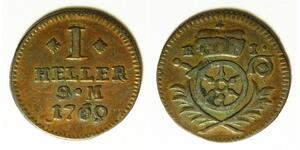 ERFURT (German State) 1 Heller 1769 - Copper - Emerich Josef - VF- - 1002