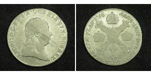   1792, Emperor Leopold II. Silver 1/4 Thaler (1/4 Kronentaler) Coin. F+ Condition: F+ Mint year: 1792 Reference: KM-40. Mint Place: Vienna (A) Denomination: 1/4 Crocione (1/4 Kronentaler) Materi ...