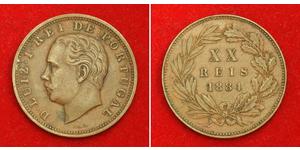 20 Reis Kingdom of Portugal (1139-1910) Bronze Luís I of Portugal (1838 - 1889)