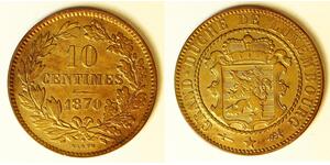 LUXEMBOURG 10 Centimes 1870 - Bronze - William III. Netherlands - aUNC - 3038