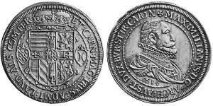 2 Thaler Alsace Silver Maximilian III, Archduke of Austria (1558 – 1618)