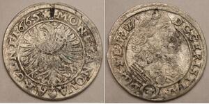 SILESIA LIEGNITZ BRIEG 3 Kreuzer 1665 - Silver - Christian - VF - 1157 *