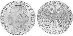 5 Mark Geschichte der Bundesrepublik Deutschland (1949-1990) Silber 