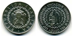 5000 Lira Italia Plata 