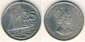 25 Cent Islas Caimán Níquel/Cobre 