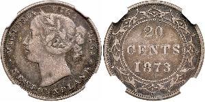 20 Cent Canada / Newfoundland and Labrador Silver Victoria (1819 - 1901)