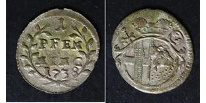 FULDA (German City) 1 Pfennig 1738 - Billon - Amandus - VF - 1055