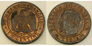 1 Centime Secondo Impero francese (1852-1870) Bronzo Napoleone III (1808-1873)