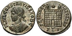 1 Follis /  AE3 Imperio romano (27BC-395) Bronce Constancio II (317 - 361)