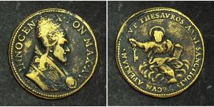  
 
  
 1689, Vatican, Pope Innocent XI. Brass Papal 