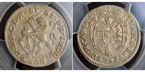  
  1753,  Liege (Bishopric), Johann Theodor. Silver Double Escalin Coin. PCGS AU-53!  Mint Year: 1753 State: Bishopric of Liége (Belgium) References: KM-161 ($125 in XF!). Denomination: 2 Escali ...