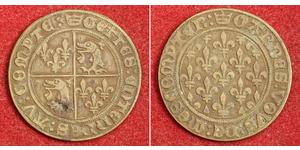  
 
     1515, Royal France, Louis XII. Brass Ecu-Like Token / Jetton (for Dauphine!) XF-    Reference: Rouyer 1321 var. References: Friedberg 330, Duplessy 654a. Rare! Condition: Damage (corrosi ...