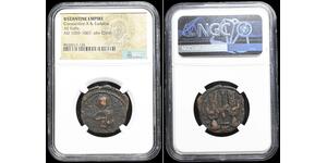 BYZANTINE. Constantine X with Eudocia, AD 1059-1065.  Follis, NGC Certified