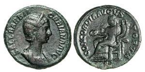 ORBIANA (moglie di Alessandro Severo) Asse. D/ Busto diademato e drappeggiato R/ La Concordia, con patera e doppia cornucopia, seduta. Coh. 5 RIC 656 Tredici 5 Ae g 9,30 Rara BB