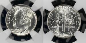 1954 U.S. 10 Cents Roosevelt Dime NGC MS64 Lot#HP478 Silver! Choice UNC!