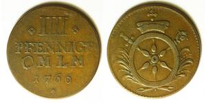 MAINZ (German State) 4 Pfennig 1766 - Copper - Emeric Josef - VF- - 837