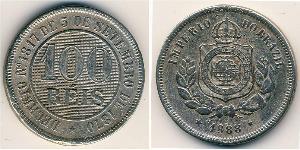 100 Reis Empire of Brazil (1822-1889) Copper/Nickel 