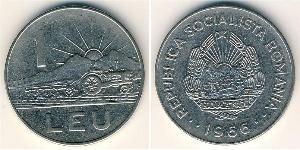 1 Lev Socialist Republic of Romania (1947-1989) Nickel/Stahl 