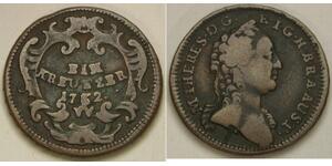 AUSTRIA 1 Kreuzer 1762 W - Copper - Maria Theresa - VF+ - 814 *