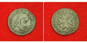  
 
  
 

 
 1726, Knights of Malta, Ant&oacute;nio Manoel de Vilhena. Copper Grano Coin. VF 
  
 Condition:  VF Mint Year: 1726 Mint Place: Valetta Denomination: Grano Reference: Rastelli 135, K ...