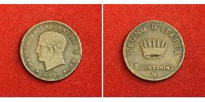 3 Сентесимо Королевство Италия (наполеоновское) (1805–1814) Медь Наполеон I(1769 - 1821)