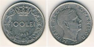 100 Leu Reino de Rumanía (1881-1947) Níquel/Acero Miguel I de Rumania (1927-)