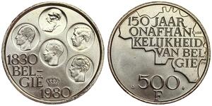 Belgium - 500 Francs 1980 - Independence - Dutch tekst