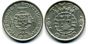 6 Escudo Portugal / Timor-Leste (1702 - 1975) Silver 